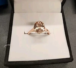 Sweet 14K Rose Gold Peach Morganite Solitaire Ring 3.00 cwt NEW JTV - Picture 1 of 12