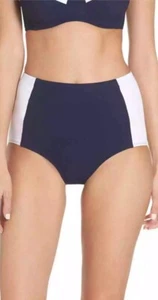 Tory Burch Navy Lipsi High Waist Bikini Bottoms L135757 Size Medium Swim - Picture 1 of 3