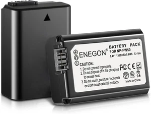NP-FW50 Rechargeable Li-Ion Battery (2-Pack) for Sony Alpha A3000 A5000 A5100 - Picture 1 of 12