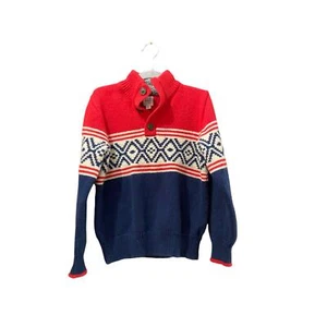 Gap Kids Boys Red White Blue Button Up Pullover Sweater Size Medium - Picture 1 of 5