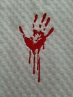 Embroidered Cotton Bathroom Hand Towel  Bloody Hand Bleeding 27 x 16