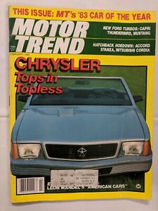 Motor Trend Magazine Chrysler Tops In Topless February 1983 M348 