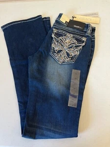 Grace in LA Med Blue Bootcut Jeweled Damen Jeans - Bild 1 von 10