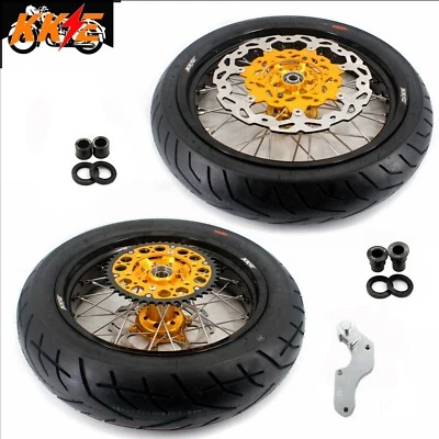 Llantas KKE 17" Supermoto neumáticos aptos para Suzuki DRZ400S 2000-2024 DRZ400E 00-2007 dorado Foto 1 de 4