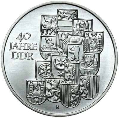 Commemorative coin East Germany GDR 10 Mark 1989 A - 40th Anniversary of GDR UNC - Image 1 of 2