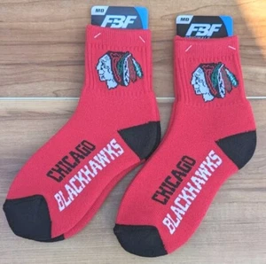 2x Pairs of Chicago Blackhawks NHL Socks By FBF Originals Size Medium (5-10) - Picture 1 of 4