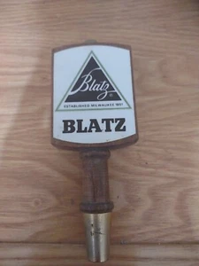 Vintage Blatz Beer 4 sided Wood & Brass Tap Handle 6 1/2" Milwaukee Brewery - Picture 1 of 5