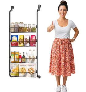 EZ Hanging Rack storage on the door pantry w/ 4 layer tiers for Space Organizer - Picture 1 of 10
