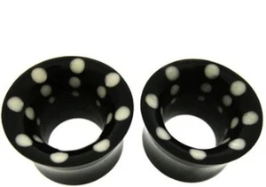 PAIR NEW COLLECTION CONCAVE 00G 10MM HORN PLUGS TUNNELS - Picture 1 of 1