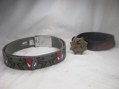 2 pre-owned SPIDERMAN themed belt buckles kids belts approx. 28" & 38" - Image 1 of 4