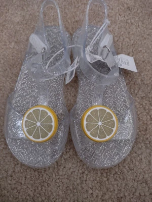 SANDALIAS GELATINA TRANSPARENTE DISEÑO LIMÓN NIÑA VIEJA AZUL MARINO TALLA 7T ¡NUEVAS CON ETIQUETAS! Foto 1 de 4