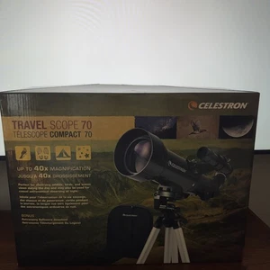 Celestron Travel Scope 70 Telescope Compact 70 Refractor w/ Tripod & Bag - Picture 1 of 11