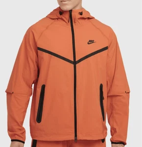 Nike Tech Woven Full Zip Windbreaker Jacket Orange Men’s LG HM7151-846 $145 - Picture 1 of 12