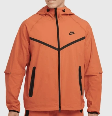 Nike Tech Woven Full Zip Windbreaker Jacket Orange Men’s LG HM7151-846 $145 - Image 1 of 4