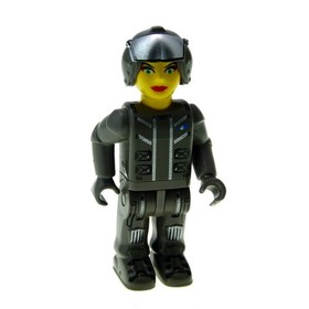 1x Lego Figure 4 Juniors Jack Stone Woman Res-Q Pilot Grey 4618 js029