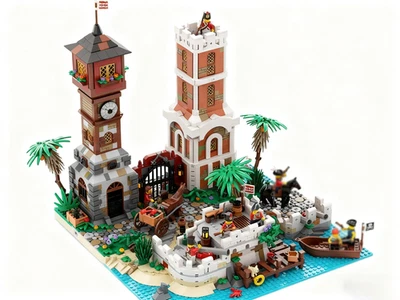 Mocs Building Block Pirates World Town Gates Bastion Set Bricks Gift Toys Kits - Image 1 of 3