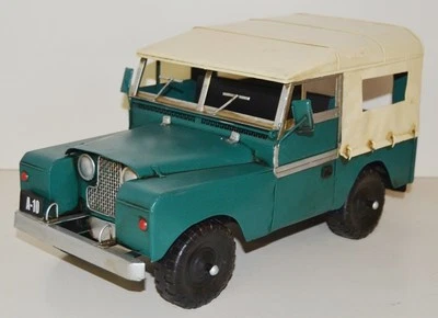 Blechauto Nostalgie Modellauto Oldtimer Automarke Jeep Safari Land Rover L 36 cm - Bild 1 von 4