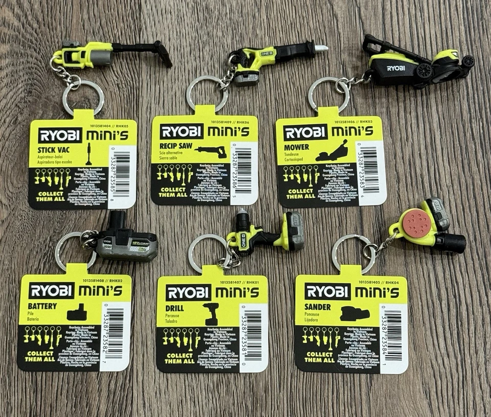 RYOBI One+ Power Tools Mini Keychain Full Set Of 6 Home Depot In Hand HTF - Image 1 of 1