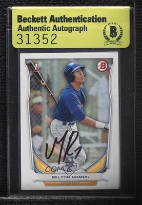 BAS 2014 Bowman Draft Milton Ramos #DP84 Beckett Auth Sticker Auto - Image 1 of 2