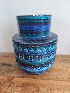 BITOSSI 1809 ALDO LONDI Rimini Blue Italia Ceramic Vase 7” (2 Drilled Holes) - Picture 1 of 8
