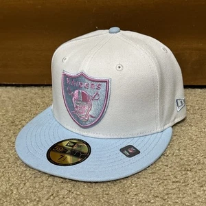 Las Vegas Raiders Cotton Candy Color Pack 59FIFTY Fitted Blue/White/Pink 7 1/2 - Picture 1 of 6