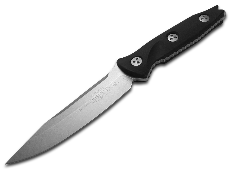 Microtech Knives Socom Alpha S/E Fixed Blade 113-10 M390 Steel & Black G10 Knife