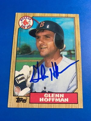 GLENN HOFFMAN 1987 TOPPS #374 AUTO IP SIGNED BOSTON RED SOX PADRES DODGERS - Image 1 of 2