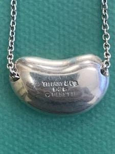 Tiffany & Co. Bohne Halskette Elsa Peretti groß Silber 925 Anhänger echt - Bild 1 von 10