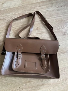 Cambridge Satchel Company Leather Crossbody Bag 15" Caramel Brown - Picture 1 of 10