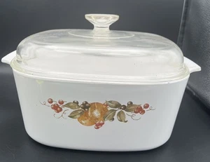 Vintage Corning Ware Abundance Obst 4 Quart Auflaufform mit klarem Deckel - Bild 1 von 10