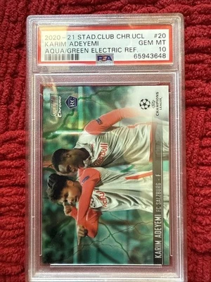 2020-21 Topps Chrome UCL Karim Adeyemi #20 Aqua Green Electric Refractor /150 RC - Image 1 of 3