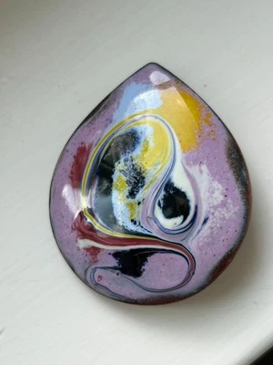 Meab Enamels Irish Pin Brooch Handcrafted in Ireland Purple Blue Swirl - Image 1 of 4