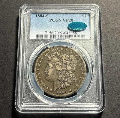 1884-S Morgan Silver Dollar — PCGS VF20 CAC ✅ Original Surfaces 🔥 - Image 1 of 4