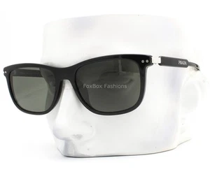 Prada SPR 18Y 1AB-03R Sunglasses Polished Black Green Polarized Glass w/case - Picture 1 of 11