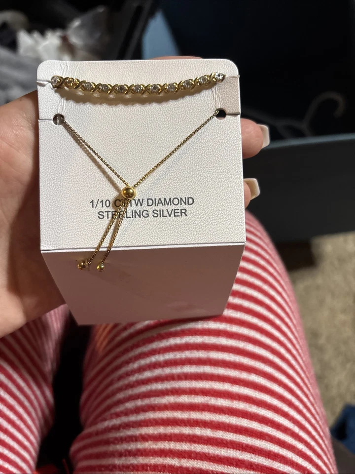 Juego de pendientes collar plata de ley nuevos con etiquetas TW diamante 1/10ct Foto 1 de 1