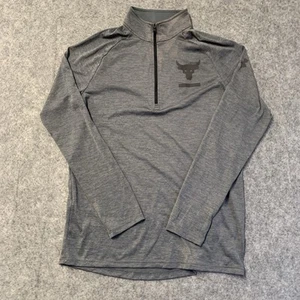 Under Armour 1/4 Zip Pullover Mens S Gray Project Rock Loose Heatgear - Picture 1 of 13