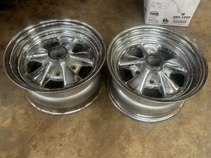 Cragar Style 14x7 Vintage Chrome 5 Spoke Mag Wheels Chevy Ford Mopar AMC - Picture 1 of 14