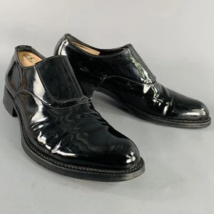 PRADA Size 10 Black Patent Leather Hook Loop Loafers - Picture 1 of 9