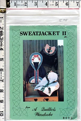 "Sweat Jacket II" ©1989 A Quilter's Wardrobe Sewing Applique Pattern # 8005 - Image 1 of 4