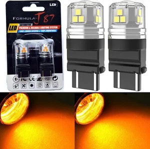 LED 15W 3157 Orange Amber Two Bulb Light Rear Turn Signal Replacement Upgrade EO - Picture 1 of 17
