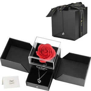 Valentine's Day Gift,Jewelry Gift Box Forever Rose, With Hanging Bag Card - Imagen 1 de 18