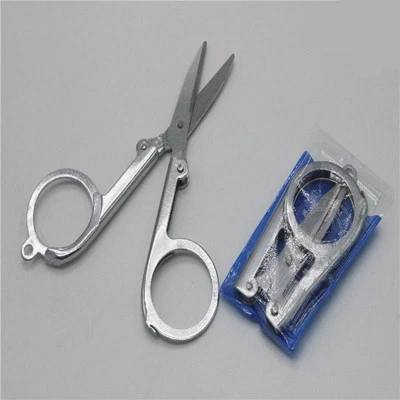 Mini  Pair of Folding Scissors Stainles Steel Travel Pocket Multi User - Bild 1 von 4