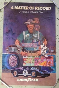 MATTER OF RECORD 24 HOURS OF LeMans 1966 CARROLL SHELBY Original Poster - Bild 1 von 2