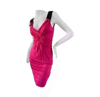 Auténtico Vestido Dolce&Gabbana Rosa Fucsia Cruzado Frente 38 Foto 1 de 4