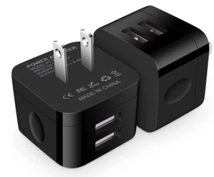USB Wall Charger,Usb Plug,2Pack Flat USB Charger Block Charging Low Profile USB - Picture 1 of 7