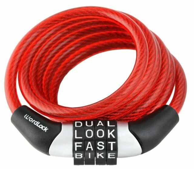 Wordlock CL-455-RD Combination Non-Resettable Cable Lock - Red