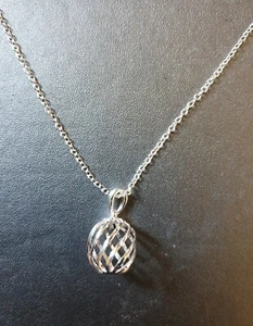 WHOLESALE 925 STERLING SILVER FILLED 18" NECKLACE & CAGE PENDANT & FREE GIFTBOX. - Picture 1 of 11