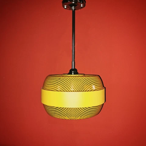 1970's vintage yellow space age mid century ufo plastic pendant light Bohemia Cover