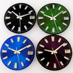 29mm Sterile Black Green Blue Purple Luminous Watch Dial Fit Japan NH35 NH36 - Picture 1 of 17
