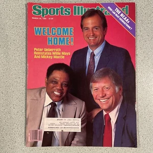 Sports Illustrated,, March 25, 1985, Label, Willie Mays, Mickey Mantle, NCAA BB - Picture 1 of 3